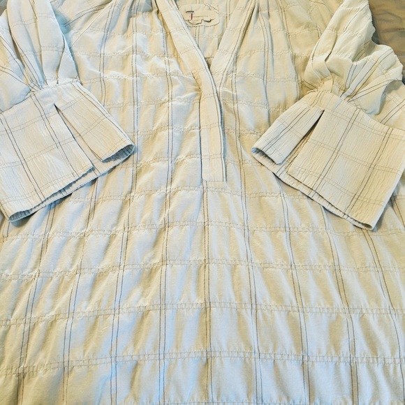 Anthropologie Fluted Sleeve Textured Cotton Blouse - Picture 6 of 8